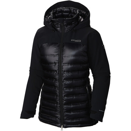 Columbia HeatZone 1000 TurboDown Hooded Jacket - Women's-Black/Black-X-Small