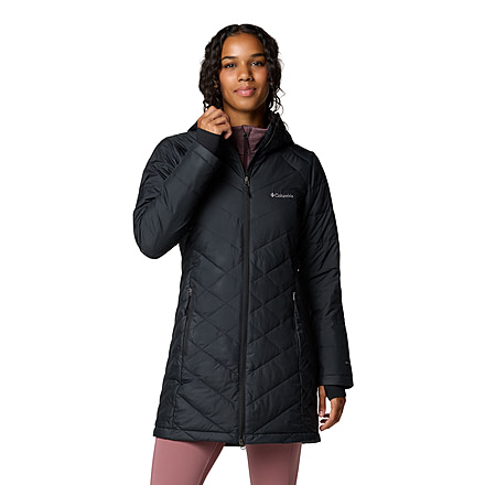 Columbia Heavenly Long Hooded Jacket - Womens, Black, L, 1738161-012-L