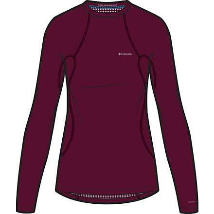 Columbia Midweight Stretch Long Sleeve Top - Womens, Rich Wine, Extra Large, 1639021-624-XL