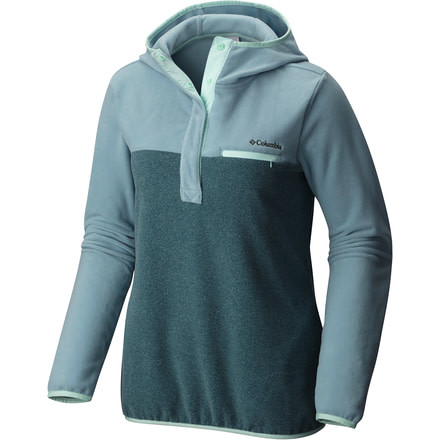 Columbia Mountain Side Hooded Pull Over - Women's-Stone Blue/Cloudburst Heather/Bluegrass-X-Small