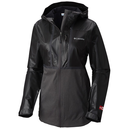 Columbia OutDry Explorer Hybrid Rain Jacket - Womens, Black, Charcoal Heather, M, 1781001010M