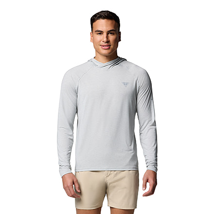 Columbia PFG Uncharted Hoodie - Mens, Cool Grey Heather, XXL, 2070201-021-XXL