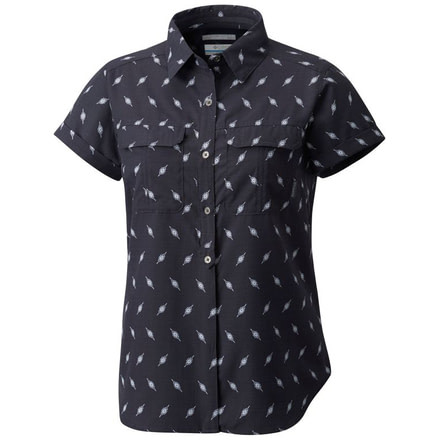 Columbia Pilsner Peak Novelty Short Sleeve Shirt - Womens, India Ink Digi Shibori Prt, L 1710501419L