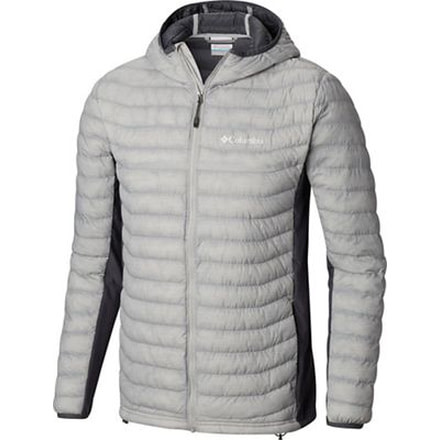 Columbia Powder Pass Hooded Jacket - Mens, Cool Grey Heather, Graphite, Medium, 1773275019-M