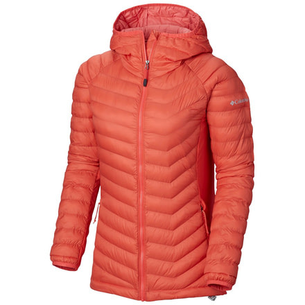 Columbia Powder Pass Hooded Jacket - Womens, Red Coral, Large, 1773211633-L
