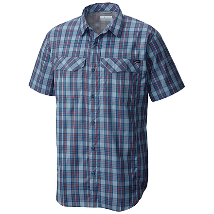 Columbia Silver Ridge Lite Plaid Short Sleeve - Men's -Marine Blue Plaid-Small