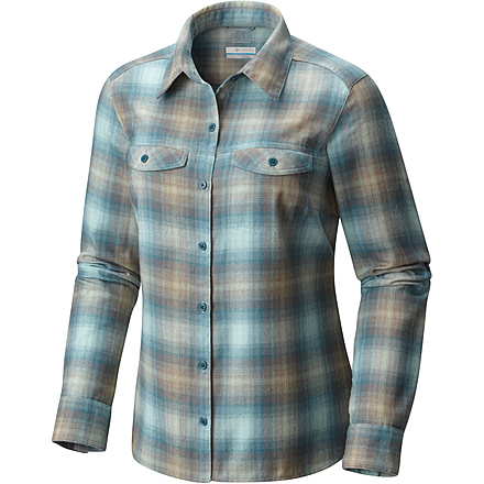 Columbia Silver Ridge Long Sleeve Flannel Top - Women's-Cloudburst Ombre Plaid-X-Large