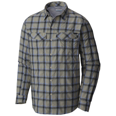Silver Ridge Plaid Long Sleeve Shirt - Mens-Stone Heather Plaid-X-Large