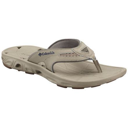 Columbia Techsun Vent Flip Leather PFG Sandal - Men's-Bluff/Collegiate Navy-Medium-8 US