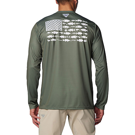 Columbia Terminal Tackle PFG Fish Flag Long Sleeve - Mens, Cypress/Cool Grey Bass Lures, Large, 1872661318-318-L