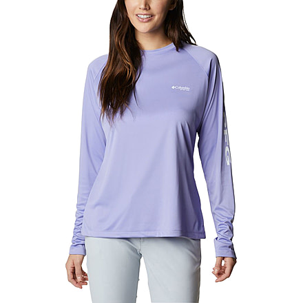 Columbia Tidal Tee II Long Sleeve Shirt - Womens, Fairytale/White Logo, Small, 1577661526Frtl,WhtLgS
