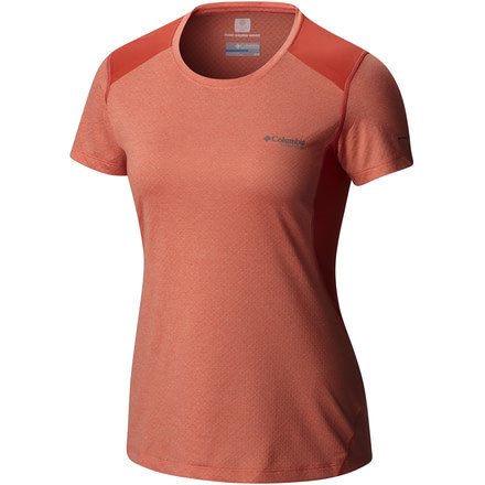 Columbia Titan Ice Short Sleeve Shirt - Women's-Lychee Heather/Coral-Medium