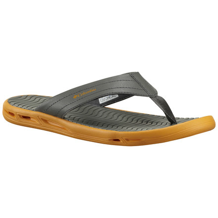 Columbia Vent Cush Flip Sandal - Men's-Charcoal/Orange-Medium-9