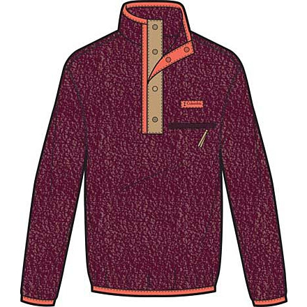 Columbia Helvetia II Half Snap Fleece Pullover - Mens, Rich Wine, Medium, 2090891-624-M
