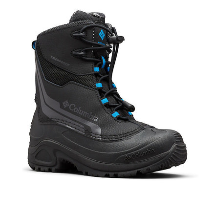 Columbia Youth Bugaboot Plus IV Omni-Heat Boot - Boys, Black/Hyper Blue, 2 US, Medium, 1790071010-2