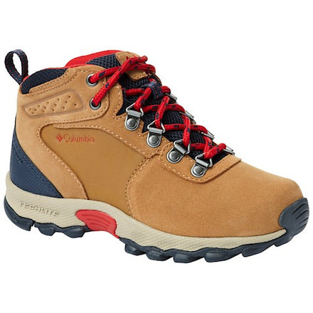 Columbia Youth Newton Ridge Suede Hiking Boots, Elk/Mountain Red, Medium, 5, 1831361286-5