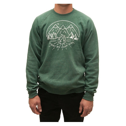 Compas Life Light My Campfire Crew Fleece, Moss Heather, Small, CHO16KT001-S-MHTH