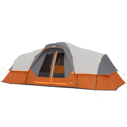 Core Equipment 11 Person Extended Dome Tent, Orange/Gray, 18 x 9 ft, 40081