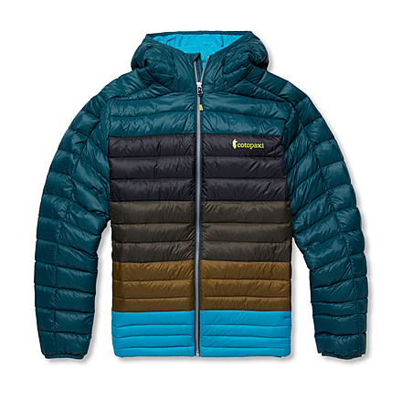 Cotopaxi Fuego Down Hooded Jacket Colorblock - Mens, Deep Ocean Stripes, 3XL, FDJC-F22-DEOCS-M-XXXL