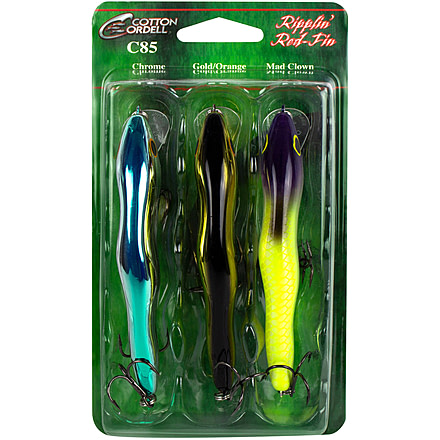 Cotton Cordell Redfin Bait, Assortment - 3 Pc, Chrome/Gold/Orange/Mad Clown, PK3C85-1