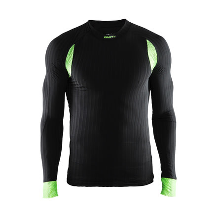 Craft Active Extreme 2.0 Crewneck Longsleeve - Men's-Black/Shout-Small