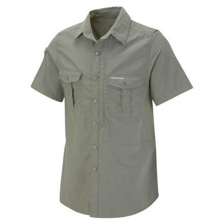 Crag Hoppers NosiLife Short Sleeve Shirt Clearance - Men's-Dusky Green-Small