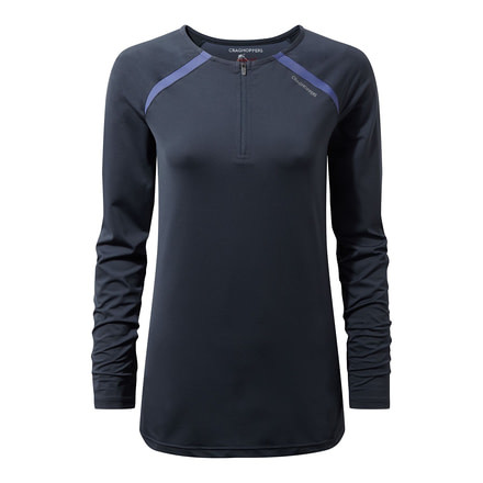 Craghoppers NL Coast Long Sleeve Top, Soft Navy, 4, CWT1204-7ML08L