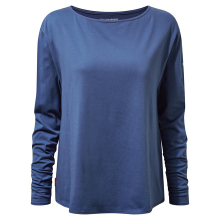 Craghoppers NL Erin Long Sleeve Top, Soft Denim, 8, CWT1226-39I12L