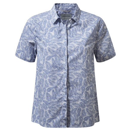 Craghoppers Silla Short Sleeve Shirt, ChinaBlue Pr, 6, CWS476-9KA10L