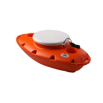 CreekKooler Pup 15 Quart Floating Towable Cooler, Orange 1113761