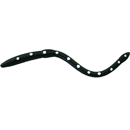 Creme Lures Scoundrel Soft Plasti Worm, 3, 6in, Black White dots, 0172-66-1