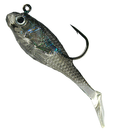 Creme Lures Spoiler Shad Bait w/Spiner Shad, 1, 2in, Black Back, SSB201S