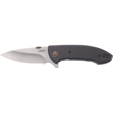 CRKT Avant Folding Knife w/Locking Liner, 3.175in 8Cr14MoV Steel Blade, Black Weaved Carbon Fiber - 1 Layer & Black G10 Handle, Black, 4620