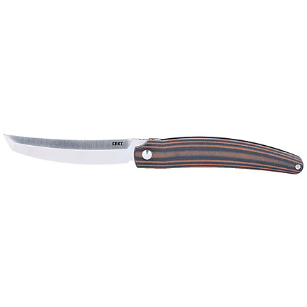 CRKT Ancestor Folding Knife, 3.60in, 8Cr13MoV Stainless Steel Blade, Drop Point Blade, Brown G10 Handle, 5930