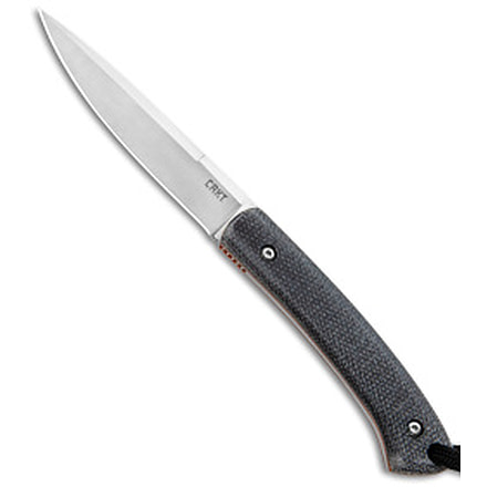 Crkt CRKT Folts Biwa Fixed Blade Knife Black Resin Infused Fiber 3" Satin, Black, Sandvik 12C27, adult, BHQ-176876