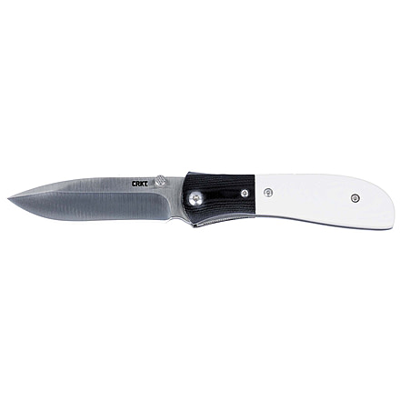 CRKT M4-02M Linerlock Assisted Opening Folding Knife, 3.25in, 8Cr13MoV, Drop Point, White Resin Infused Fiber Handle, M4-02M