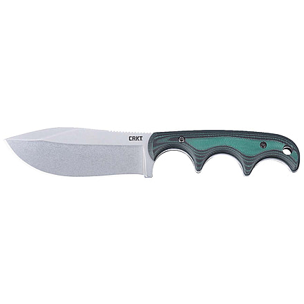 CRKT Minimalist Nessmuk Fixed Blade Knife, 2.90in, 8Cr13MoV Stainless Steel Blade, Nessmuk Blade, Green/Black G10 Handle, 2376