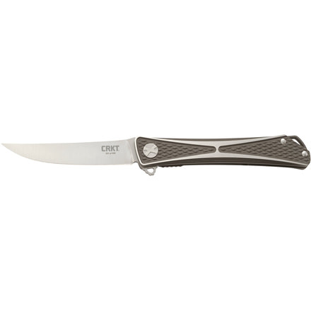 CRKT Crossbones - Limited Edition, Designed By Jeff Park in Mililani, Folding Knife w/Frame Lock, 3.47in, Plain Edge, Satin Finish, 6AL4V Titanium Handle, 7531