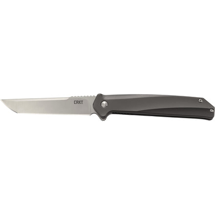CRKT Helical Folding Knife w/Locking Liner, 3.524in 8Cr13MoV Steel Blade, 6061 Aluminum Handle, Black, K500GXP