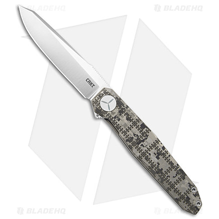 CRKT Ken Onion Facet Rivet Folding Knife, 3.50in, Bohler M390 Stainless Steel, Reverse Tanto Blade, Titanium Gray Handle, Steel/Gray, 7.75in, BHQ-182631