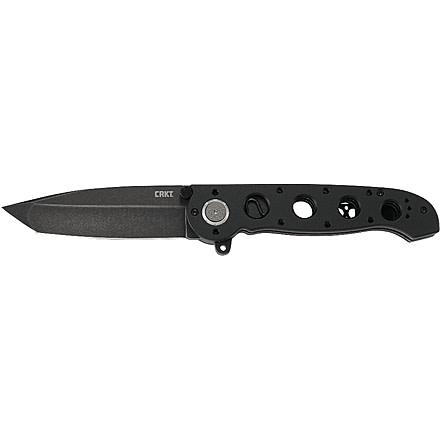 CRKT M16-04DB Assisted Opening Folding Knife, 3.89in, Stonewash D2 Steel Blade, Tanto, Black Aluminum Handle, Black, M16-04DB