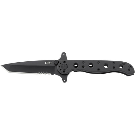 CRKT M16-10 Special Forces Tanto Black Folding Knife, Stainless Steel, Triple Point Serrations, M16-10KSF