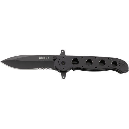 CRKT M21 Folding Knife, Drop Point Tri-Point Combo Edge, Blk TitanNitride Blade/Handle M21-14SF