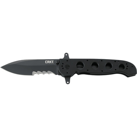 CRKT M21 Folding Knife, Drop Point Veff Combo Edge, Black TitanNitride Blade/Handle M21-14SFG