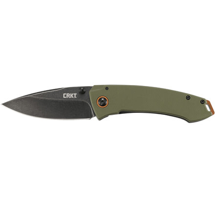 CRKT Tuna Designed By Lucas Burnley in Orleans, Folding Knife W/Frame Lock, 3.22in, Plain Edge, Stonewash Finish, 2520