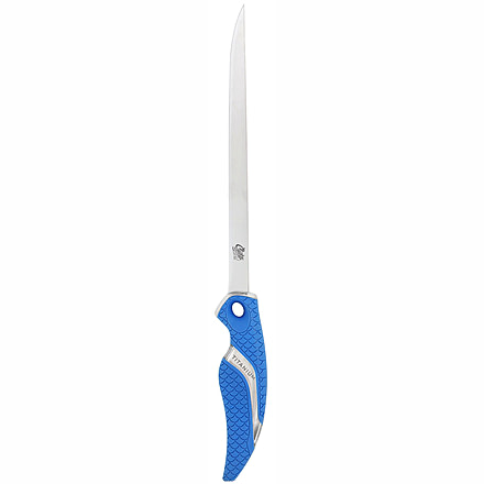 Cuda 9in Titanium Bonded Flex Fillet Knive, 4116 German Stainless Steel Blade, Non-Slip Cuda Scale Pattern Grips, 18832