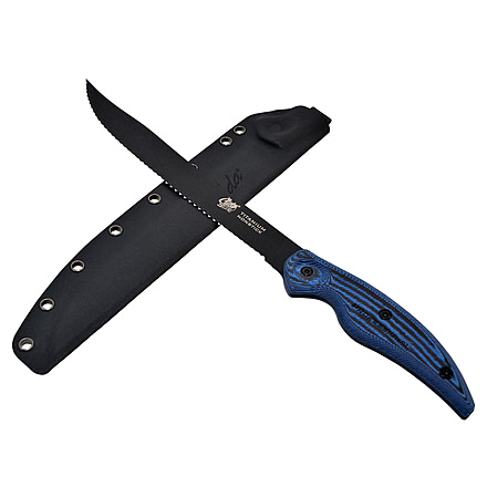 Cuda Knives Cuda 9 in Professional Ser Knife Fixed Blade Knife, 9in, Blue/Black Micarta Handle, 18129