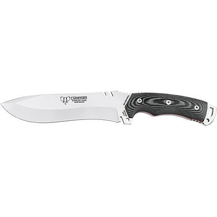 Cudeman 299 Quality Fixed Blade Knife, 18 cm, Bohler N-695, Black Micarta w/ Red Liners, Black Leather Sheath, 299-B