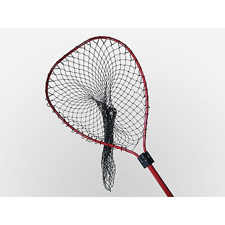 Cumings Red Boat Net- 21.5inX26in Bow, 1in Red Diamond Embossed Handle 36in Length, Super Heavy Poly Netting, Black, RED-SHPDS-3-SAW/3