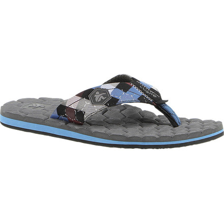 Cushe Flipside Flip Flop - Men's-Charcoal/Blue-Medium-46